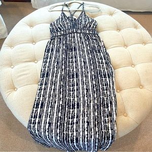 Ella moss black and white patterned maxi dress